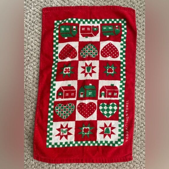 b & d vintage Christmas kitchen towel - Picture 1 of 2